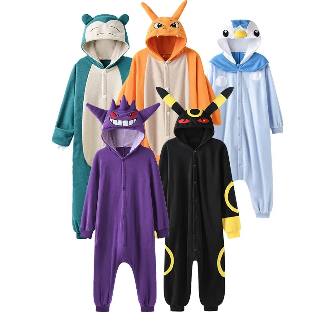 Charizard One-Piece Pajama Gengar Kigurumi Umbreon Onesie For Adults Piplup Women Full Body Pyjama Halloween Cosplay Costume - BAKASHOP