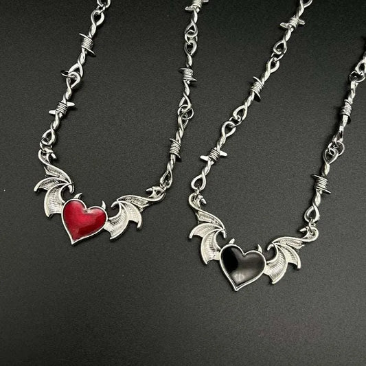 Collier Emo - Coeur du Diable - BAKASHOP