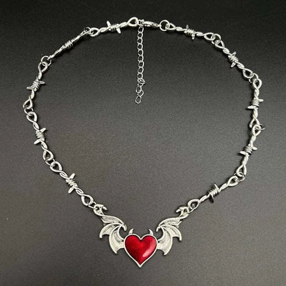 Collier Emo - Coeur du Diable - BAKASHOP