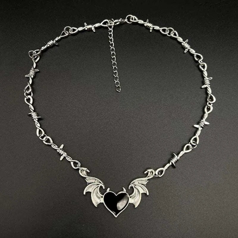 Collier Emo - Coeur du Diable - BAKASHOP