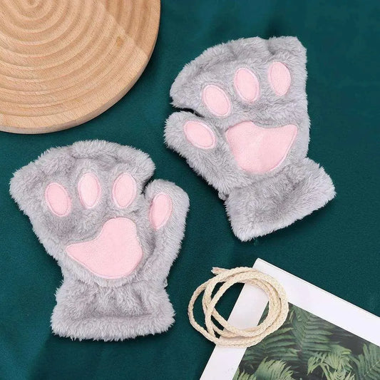 Gants / Mitaines Pattes de chat - Grises Claires - BAKASHOP