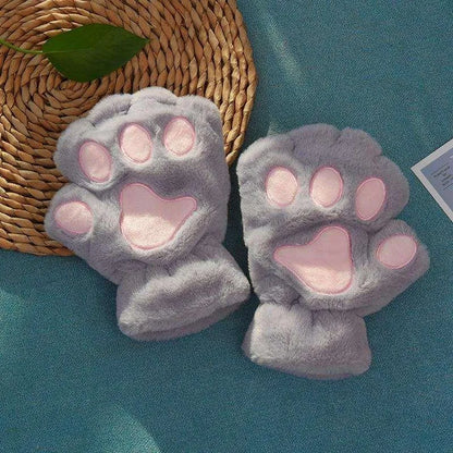 Gants / Mitaines Pattes de chat - Grises Claires - BAKASHOP