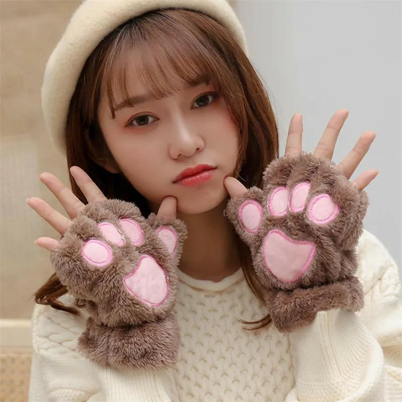 Gants / Mitaines Pattes de chat - Marrons Claires - BAKASHOP