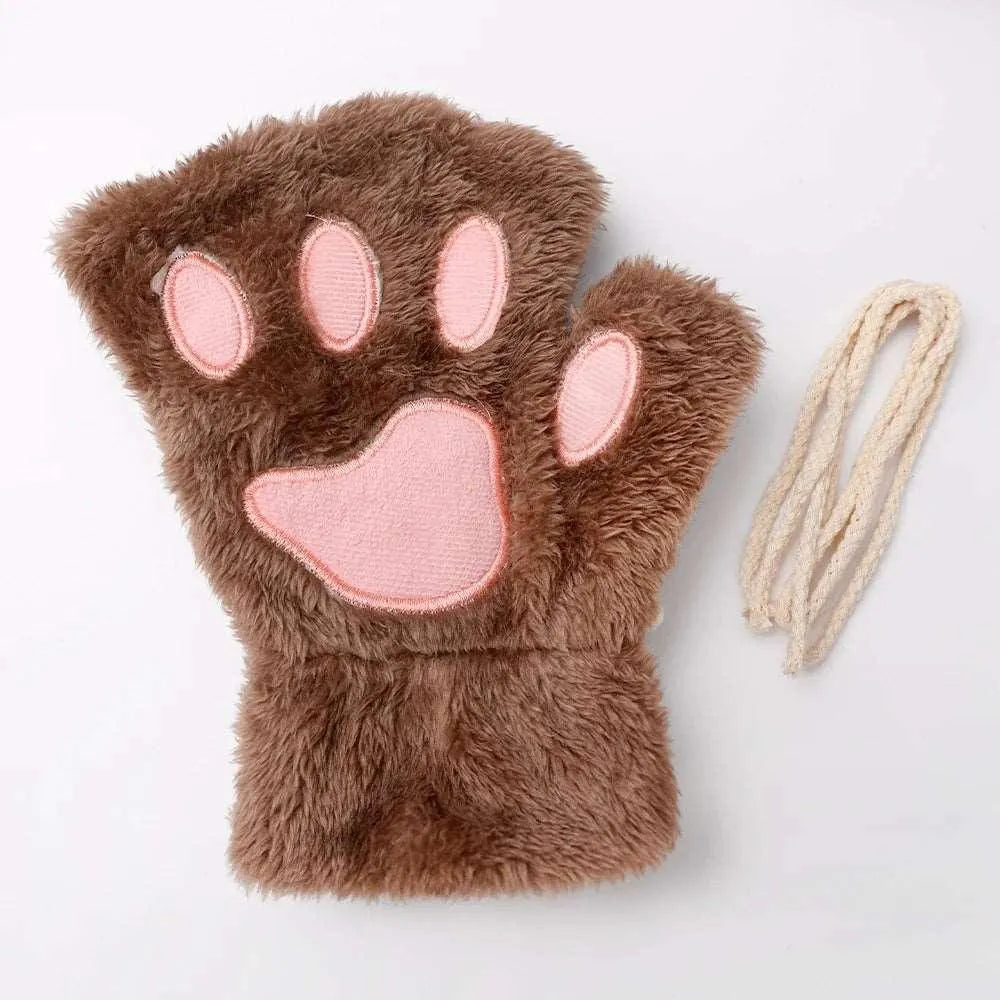 Gants / Mitaines Pattes de chat - Marrons Claires - BAKASHOP