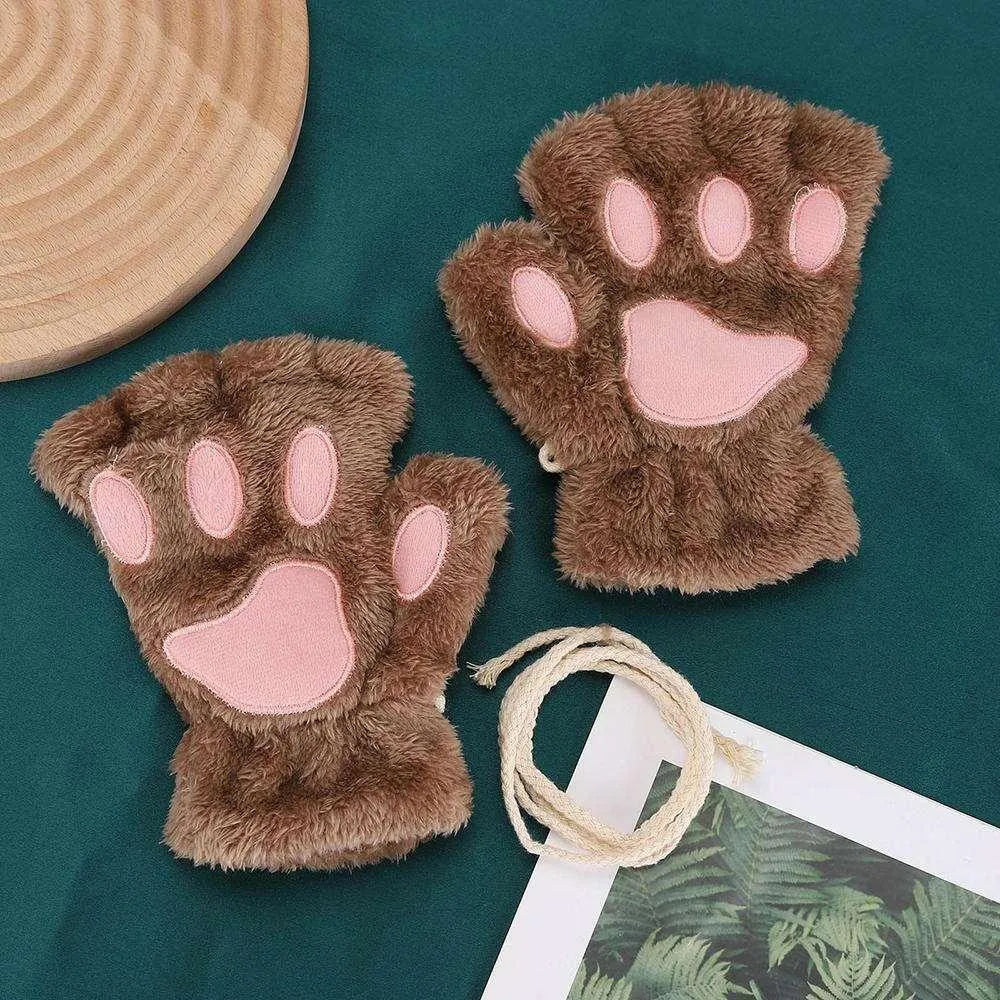 Gants / Mitaines Pattes de chat - Marrons Claires - BAKASHOP