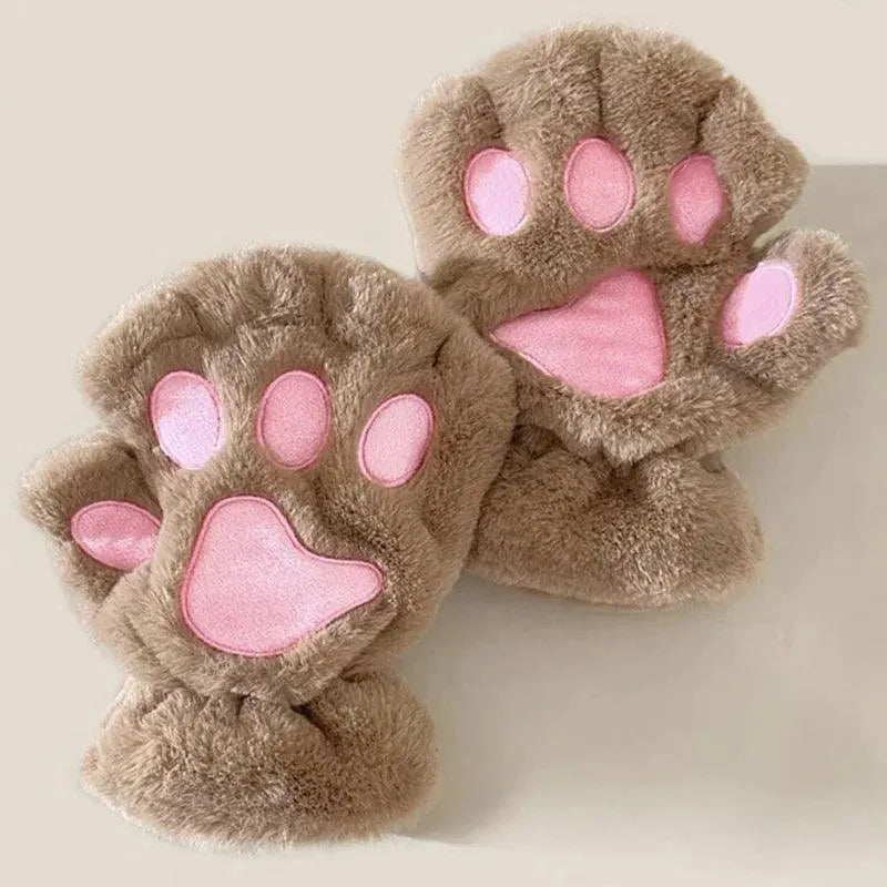 Gants / Mitaines Pattes de chat - Marrons Claires - BAKASHOP