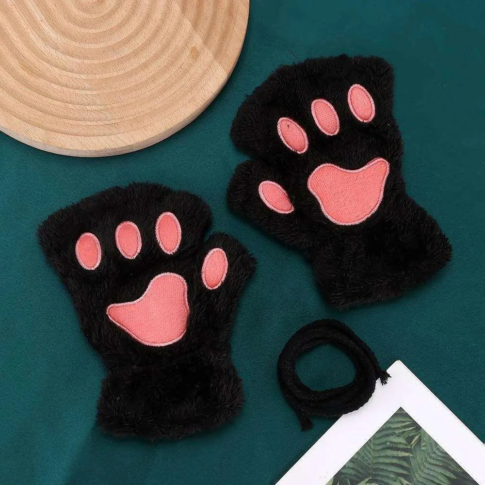 Gants / Mitaines Pattes de chat - Noires - BAKASHOP