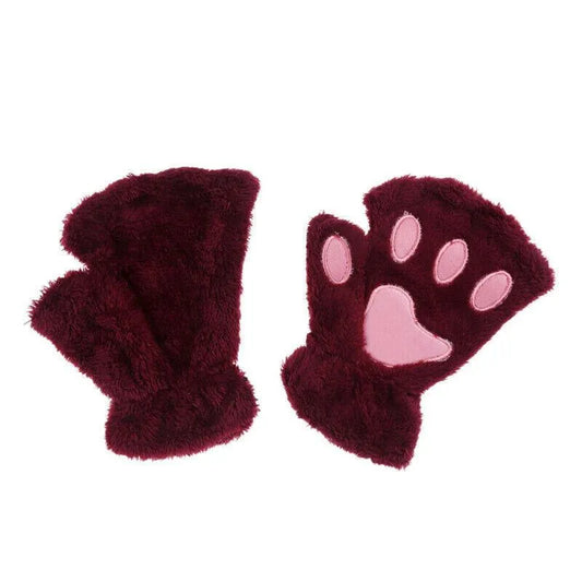 Gants / Mitaines Pattes de chat - Rouges foncées - BAKASHOP