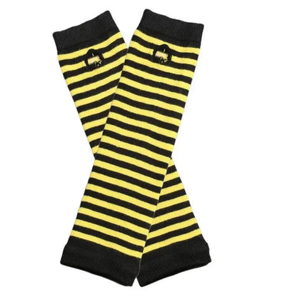 Mitaines longues Emo - Rayées Jaunes et Noires - BAKASHOP