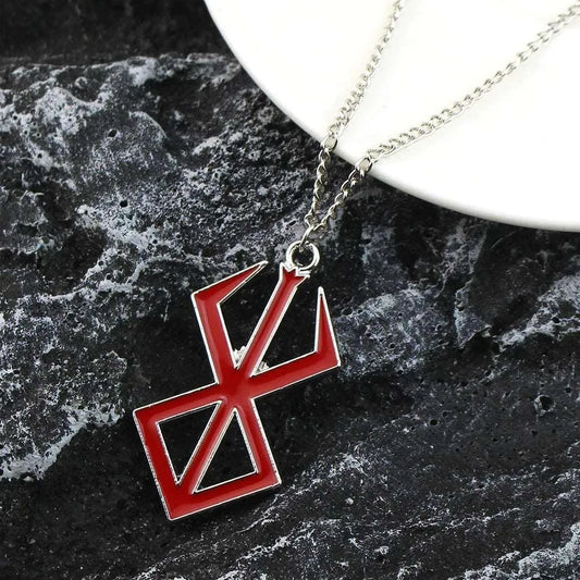 Pendentif Métal Noir, Rouge et Argent - Berserk - BAKASHOP