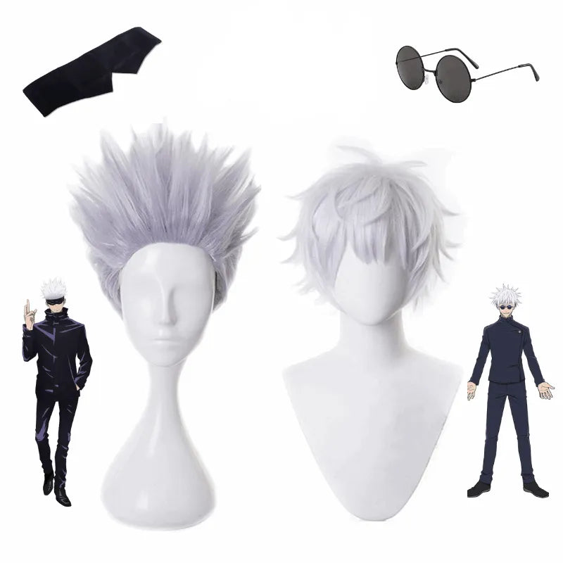 Perruque et accessoires pour cosplay Saturo Gojo - Jujutsu Kaisen - BAKASHOP