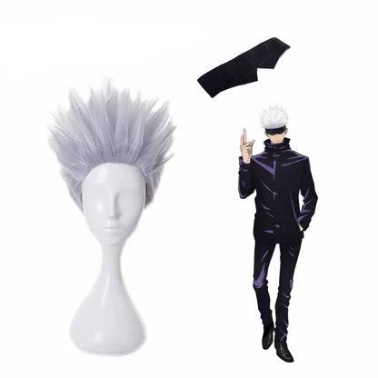 Perruque et accessoires pour cosplay Saturo Gojo - Jujutsu Kaisen - BAKASHOP