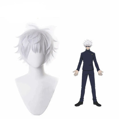 Perruque et accessoires pour cosplay Saturo Gojo - Jujutsu Kaisen - BAKASHOP