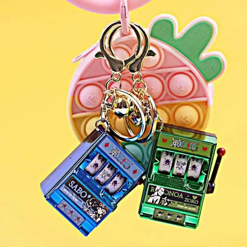 Porte-clés ONE PIECE - Console de Jeu de Casino, Mini Machine à Fruits - BAKASHOP