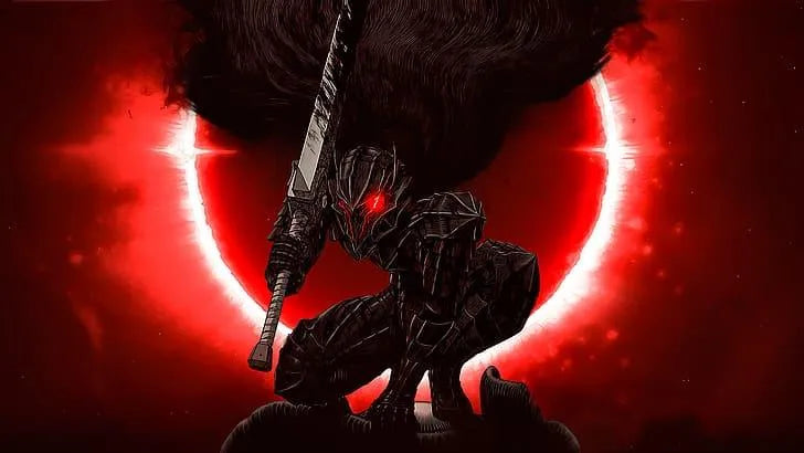 T-Shirt Guts Armure Berserker avec Écriture en Rouge - Berserk - BAKASHOP