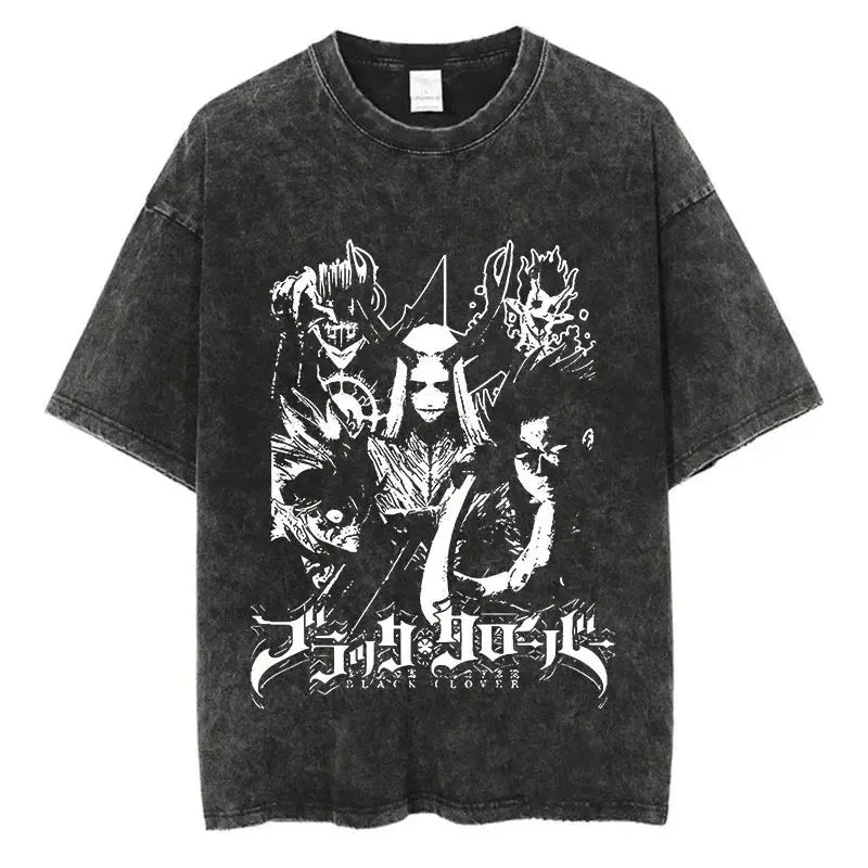 T-shirt Vintage Lucifero - Black Clover - BAKASHOP