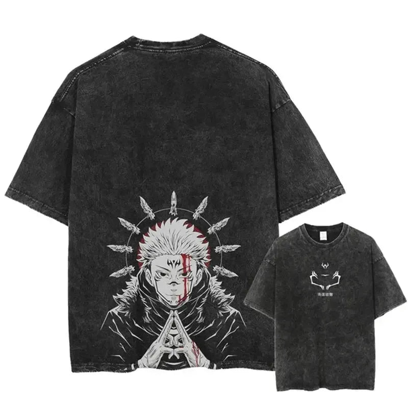 T-shirt Vintage Sukuna Extension du Territoire - Jujutsu Kaisen - BAKASHOP