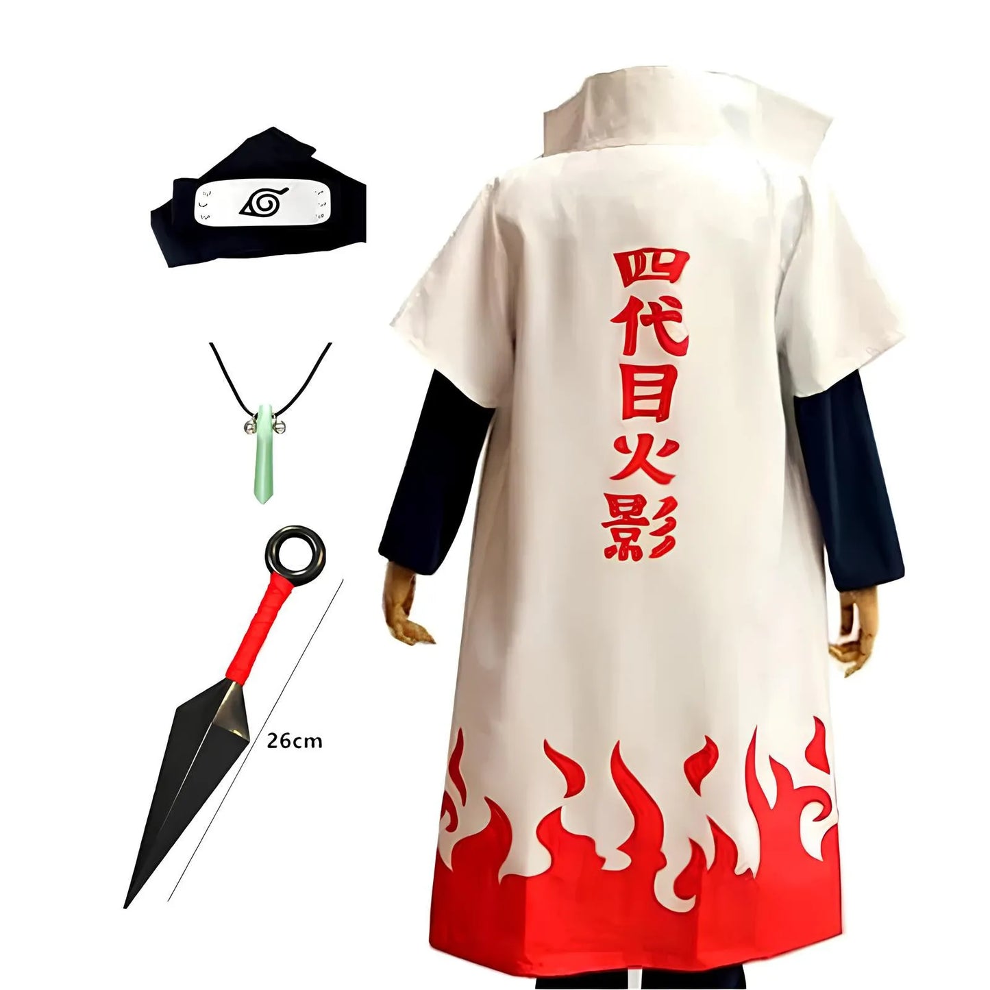 Tenue de Cosplay Minato Hokage avec accessoires - Naruto - BAKASHOP